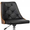 Armen Living Diamond Mid-Century Office Chair In Chrome finish With Tufted Black Faux Leather And Walnut Veneer Back 06