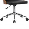 Armen Living Diamond Mid-Century Office Chair In Chrome finish With Tufted Black Faux Leather And Walnut Veneer Back 07