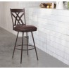 Armen Living Dover 26" Counter Height Barstool in Auburn Bay and Brown Faux Leather