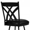 Armen Living Dover 26" Counter Height Barstool in Matte Black Finish and Black Faux Leather 