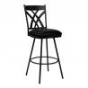 Armen Living Dover 26" Counter Height Barstool in Matte Black Finish and Black Faux Leather 