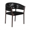 Doris Indoor Outdoor Dining Chair in Dark Eucalyptus Wood with Black Rope - Set of 2 4
