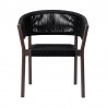 Doris Indoor Outdoor Dining Chair in Dark Eucalyptus Wood with Black Rope - Set of 2 1