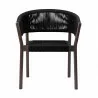 Doris Indoor Outdoor Dining Chair in Dark Eucalyptus Wood with Black Rope - Set of 2 1 - Doris Indoor Outdoor Dining Chair in Dark Eucalyptus Wood with Black Rope - Set of 2 1
