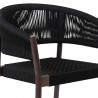 Doris Indoor Outdoor Dining Chair in Dark Eucalyptus Wood with Black Rope - Set of 2 5