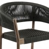 Doris Indoor Outdoor Dining Chair in Light Eucalyptus Wood with Charcoal Rope - Set of 2 4