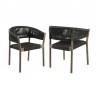 Doris Indoor Outdoor Dining Chair in Light Eucalyptus Wood with Charcoal Rope - Set of 2 7