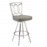 Drake 26" Contemporary Swivel Barstool In Gray and Stainless Steel 