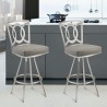 Drake 26" Contemporary Swivel Barstool In Gray and Stainless Steel  - Lifestyle