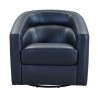 Armen Living Desi Contemporary Swivel Accent Chair in Black Genuine Leather 003