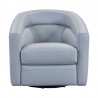 Armen Living  Desi Contemporary Swivel Accent Chair in Grey Genuine Leather  002