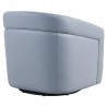 Desi Contemporary Swivel Accent Chair in Dove Grey Genuine Leather - Back Angle