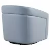 Desi Contemporary Swivel Accent Chair in Dove Grey Genuine Leather - Back Angle - Desi Contemporary Swivel Accent Chair in Dove Grey Genuine Leather - Back Angle