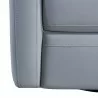 Desi Contemporary Swivel Accent Chair in Dove Grey Genuine Leather - Leg Close-Up - Desi Contemporary Swivel Accent Chair in Dove Grey Genuine Leather - Leg Close-Up
