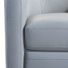 Desi Contemporary Swivel Accent Chair in Dove Grey Genuine Leather - Arm Close-Up