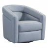 Armen Living  Desi Contemporary Swivel Accent Chair in Grey Genuine Leather  001