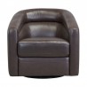 Armen Living  Desi Contemporary Swivel Accent Chair in Espresso Genuine Leather 003