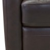 Desi Contemporary Swivel Accent Chair in Espresso Genuine Leather - Arm Close-Up