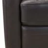 Desi Contemporary Swivel Accent Chair in Espresso Genuine Leather - Arm Close-Up - Desi Contemporary Swivel Accent Chair in Espresso Genuine Leather - Arm Close-Up