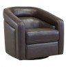 Armen Living  Desi Contemporary Swivel Accent Chair in Espresso Genuine Leather 001
