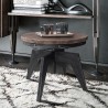 Armen Living Dayton Industrial Coffee Table in Industrial Gray and Pine Wood Top