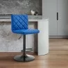 Armen Living Duval Adjustable  Blue Faux Leather Swivel Bar Stool - Armen Living Duval Adjustable  Blue Faux Leather Swivel Bar Stool