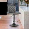 Armen Living Duval Adjustable Gray Faux Leather Swivel Bar Stool - Armen Living Duval Adjustable Gray Faux Leather Swivel Bar Stool
