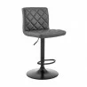 Armen Living Duval Adjustable Gray Faux Leather Swivel Bar Stool - Armen Living Duval Adjustable Gray Faux Leather Swivel Bar Stool