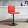Armen Living Duval Adjustable  Red Faux Leather Swivel Bar Stool - Armen Living Duval Adjustable  Red Faux Leather Swivel Bar Stool