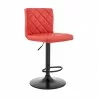 Armen Living Duval Adjustable  Red Faux Leather Swivel Bar Stool Front - Armen Living Duval Adjustable  Red Faux Leather Swivel Bar Stool Front