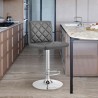 Armen Living Duval Adjustable Gray Faux Leather and Charcoal Swivel Barstool