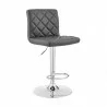 Armen Living Duval Adjustable Gray Faux Leather and Charcoal Swivel Barstool Front - Armen Living Duval Adjustable Gray Faux Leather and Charcoal Swivel Barstool Front
