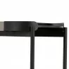 Armen Living Dua Concrete and Black Metal Modern Console Table Half - Armen Living Dua Concrete and Black Metal Modern Console Table Half