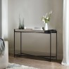 Armen Living Dua Concrete and Black Metal Modern Console Table