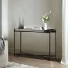 Armen Living Dua Concrete and Black Metal Modern Console Table - Armen Living Dua Concrete and Black Metal Modern Console Table