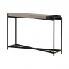 Armen Living Dua Concrete and Black Metal Modern Console Table Side