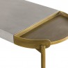 Armen Living Dua Gray Concrete Console Table with Antique Brass Top Corner