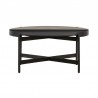 Armen Living Dua Concrete and Metal Round Modern Coffee Table Side