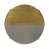 Armen Living Dua Gray Concrete Coffee Table with Antique Brass Top