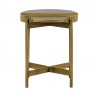 Armen Living Dua Gray Concrete End Table with Antique Brass