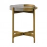 Armen Living Dua Gray Concrete End Table with Antique Brass Back
