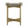 Armen Living Dua Gray Concrete End Table with Antique Brass Front