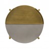 Armen Living Dua Gray Concrete End Table with Antique Brass Top