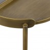 Armen Living Dua Gray Concrete End Table with Antique Brass Corner