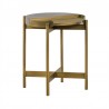 Armen Living Dua Gray Concrete End Table with Antique Brass Side