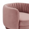 Davy Blush Velvet Swivel Accent Chair with Gold Base 5