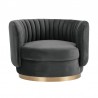 Davy Dark Gray Velvet Swivel Accent Chair 3