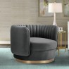 Davy Dark Gray Velvet Swivel Accent Chair 5