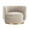 Davy Taupe Velvet Swivel Accent Chair with Gold Base 5
