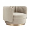 Davy Taupe Velvet Swivel Accent Chair with Gold Base 2